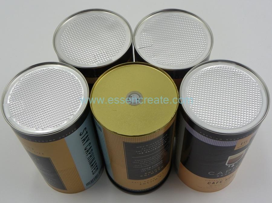 Coffee Bean Packaging Paper Cans with Exhaust Valves
